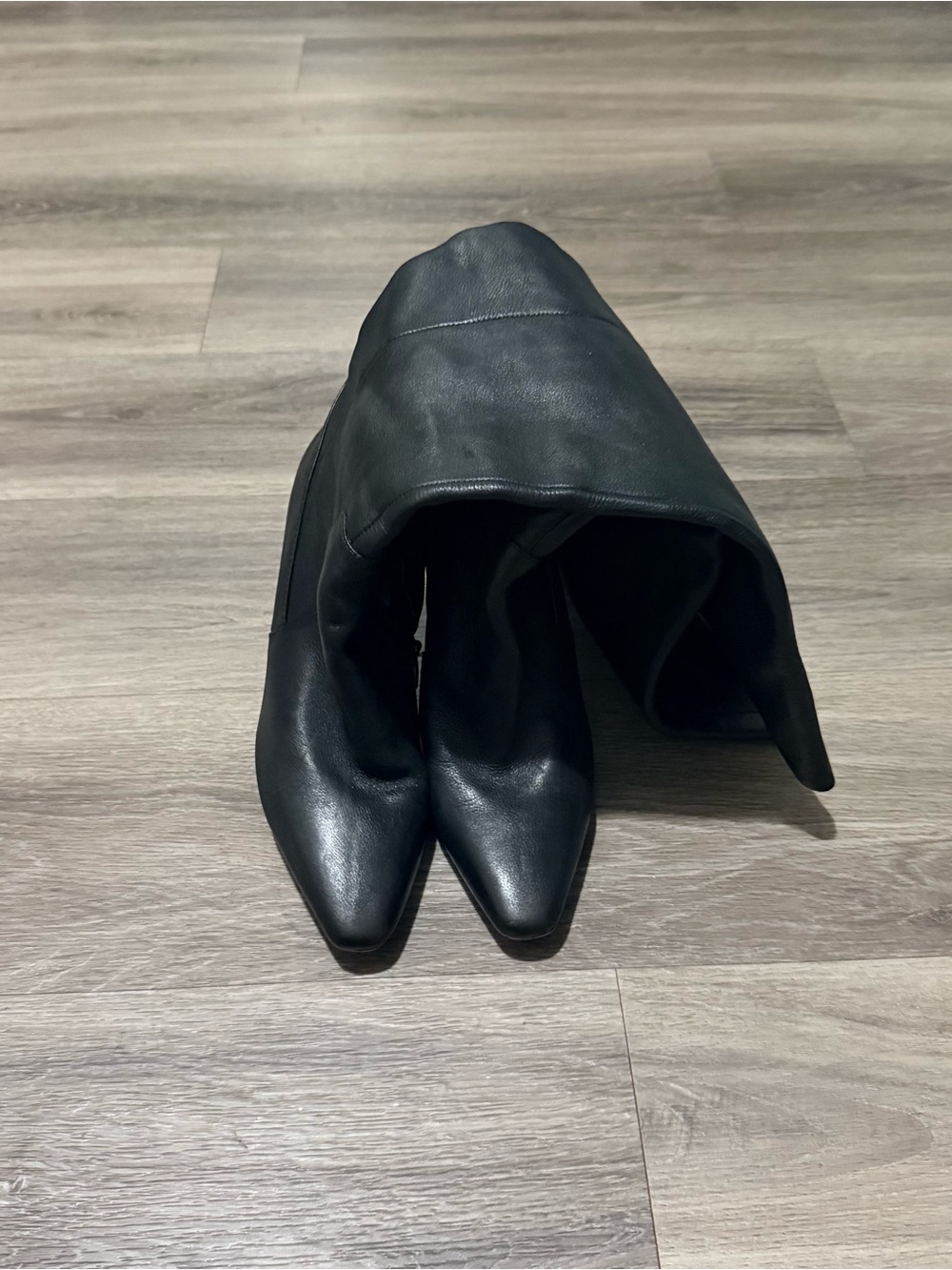 Vince Camuto Black Pointed-Toe Over-the-Knee Boots